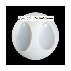 Perlesmania 1 MOULE EN SILICONE Pendentifs Forme OVALE Et GOUTTE Utilisation FIMO RESINE S1181825
