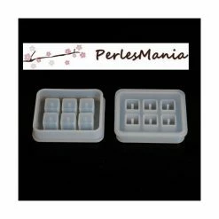 Perlesmania 1 MOULE EN SILICONE 6 CUBES 12mm Utilisation FIMO RESINE S1183533