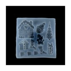 Perlesmania S119421 PAX 1 Moule En Silicone Motifs De Noel Pour Creation Fimo Cernit Resine