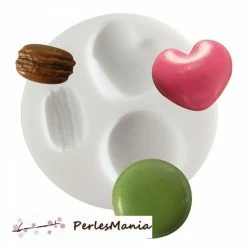 Perlesmania 1 MINI MOULE EN SILICONE MACARONS CREATIONS FIMO SCULPEY CERNIT Ref 284431