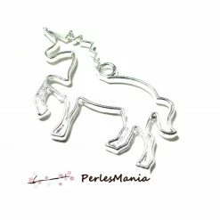 Perlesmania Moule PAX 5 Breloques Licorne Couleur Argent Vif 50mm Pour Créations En Résine S11104511