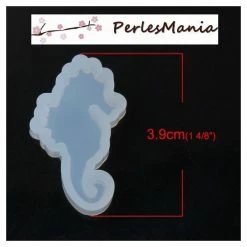 Perlesmania 1 Pendentif MOULE EN SILICONE HIPPOCAMPE 39x23mm POUR CREATIONS FIMO RESINE S1187828