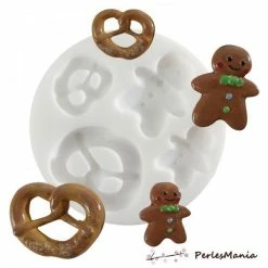 Perlesmania 1 MINI MOULE EN SILICONE PAIN D EPICES CREATIONS FIMO SCULPEY CERNIT Ref 284424