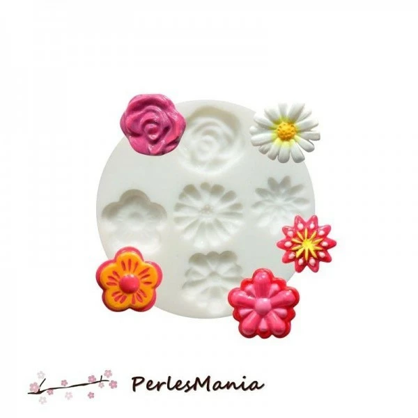 Perlesmania 1 MINI MOULE EN SILICONE FLEURS CREATIONS FIMO SCULPEY CERNIT Ref 284402 1 Perlesmania 1 MINI MOULE EN SILICONE FLEURS CREATIONS FIMO SCULPEY CERNIT Ref 284402