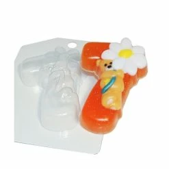 Czech Beads Exclusive Moule 1pc Ours En Peluche Dans Le Numéro 7 D'Anniversaire D'Enfants De Bébé Célébration En Plastique De Sa