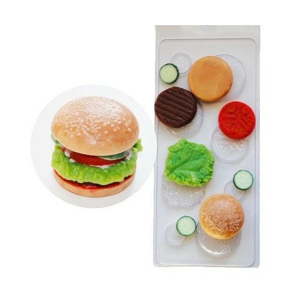 Czech Beads Exclusive 1pc Food Burger Hamburger En Plastique De Savon La Fabrication Du Chocolat De Gypse Moule De Qualité 1 Czech Beads Exclusive 1pc Food Burger Hamburger En Plastique De Savon La Fabrication Du Chocolat De Gypse Moule De Qualité