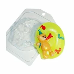 Czech Beads Exclusive Moule 1pc Ours En Peluche Numéro 0 D'Anniversaire D'Enfants De Bébé Célébration En Plastique De Savon La F
