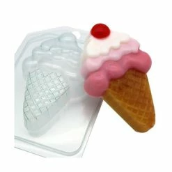 Czech Beads Exclusive Moule 1pc De Crème Glacée Avec De Petits Fruits Sucrés De La Nourriture En Plastique De Savon La Fabricati