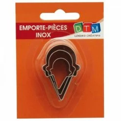 Perlesmania Moule Lot De 3 Emporte-pièces En Acier Inoxydable Cornet De Glace Graine Créative DTM 265051