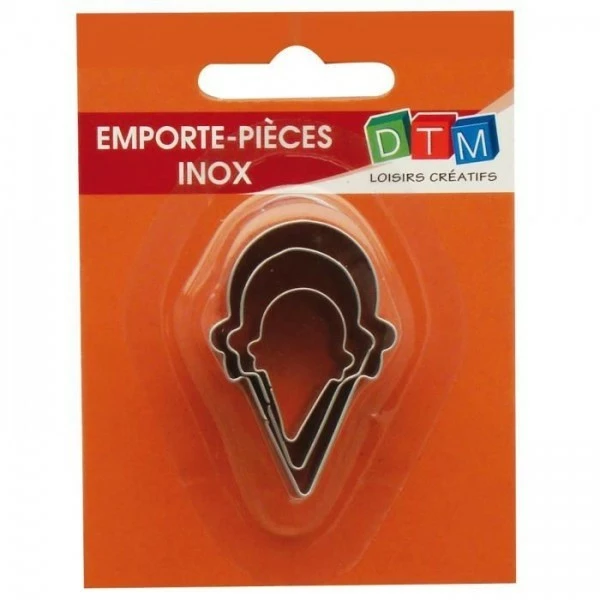 Perlesmania Moule Lot De 3 Emporte-pièces En Acier Inoxydable Cornet De Glace Graine Créative DTM 265051 1 Perlesmania Moule Lot De 3 Emporte-pièces En Acier Inoxydable Cornet De Glace Graine Créative DTM 265051