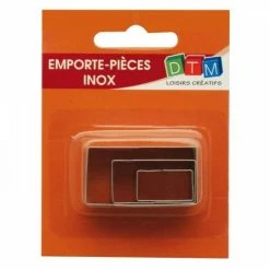 Perlesmania Moule Lot De 3 Emporte-pièces En Acier Inoxydable Rectangle Graine Créative DTM 265043
