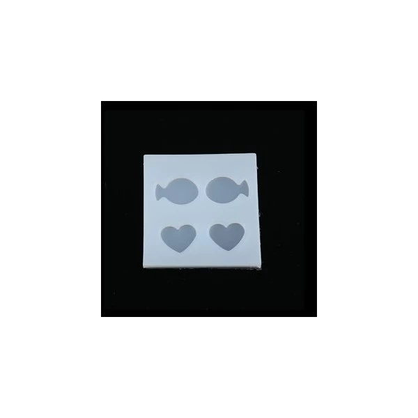Perlesmania PS110116787 PAX 1 Moule En Silicone Pendentif Poisson Et Coeur Pour Creation Fimo Resine 1 Perlesmania PS110116787 PAX 1 Moule En Silicone Pendentif Poisson Et Coeur Pour Creation Fimo Resine