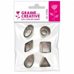 Perlesmania Moule Lot De 12 MINI Emporte-pièces En Inox Graine Créative 265027