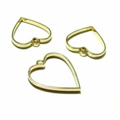 Alternative view of Perlesmania Moule 4 Breloques Pendentifs Coeur Or Pour Création De Resine Ou Fimo HS4712E