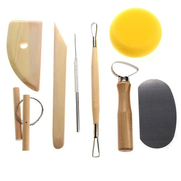 Lealoo® Kit Moulage Set De 8 Outils De Modelage Et De Poterie, Accessoires En Bois Pour L'argile, Terre Cuite Etc 1 Lealoo® Kit Moulage Set De 8 Outils De Modelage Et De Poterie, Accessoires En Bois Pour L'argile, Terre Cuite Etc