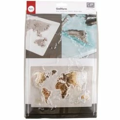 Rayher Moule Déco Pour Béton Créatif Moule Pour Béton Créatif - Carte Du Monde - 32 X 22 X 1,2 Cm - 1 Pce