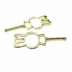 Perlesmania Moule 4 Breloques Pendentifs SCEPTRE LAPIN DORE 65mm Pour Création De Resine Ou Fimo H503G