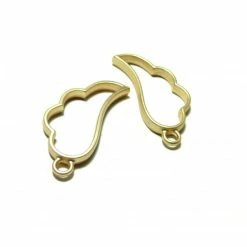 Perlesmania Moule 4 Breloques Pendentifs Breloques AILE D' Ange OR Mate 36mm Pour Créations Résine Fimo H4727C