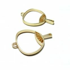 Perlesmania Moule 4 Breloques Pendentifs EVENTAIL Or Mate Pour Création De Resine Ou Fimo HS4718C