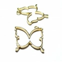 Perlesmania Moule 4 Breloques Pendentifs Papillon Doré Pour Création De Resine Ou Fimo HS4734E