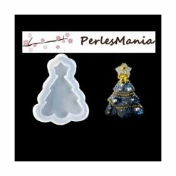 Perlesmania PAX 2 Pendentifs MOULE EN SILICONE Arbre De Noel Pour Resine Fimo S1196078