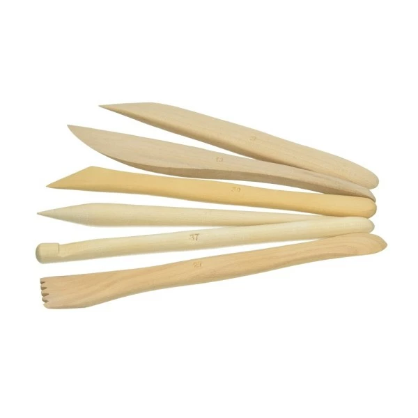 Artif Kit Moulage Set De 6 ébauchoirs En Bois, 15 Cm, Pour Modelage D'argile, Pâte à Modeler, Terre Cuite 1 Artif Kit Moulage Set De 6 ébauchoirs En Bois, 15 Cm, Pour Modelage D'argile, Pâte à Modeler, Terre Cuite