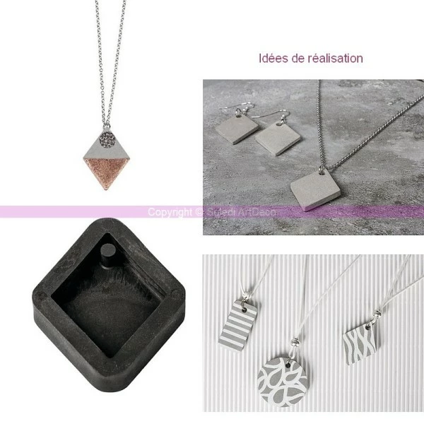 Rayher Kit Moulage Moule à Bijoux Losange Pour Béton, Pendentif En Caoutchouc Flexible, 3,9 Cm, Remplissage 7 Mm 2 Rayher Kit Moulage Moule à Bijoux Losange Pour Béton, Pendentif En Caoutchouc Flexible, 3,9 Cm, Remplissage 7 Mm – Image 2