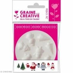 Page de garde 28 Graine Créative Moule Fimo Mini Moule Silicone Souple DTM - Noël - 8 Formes