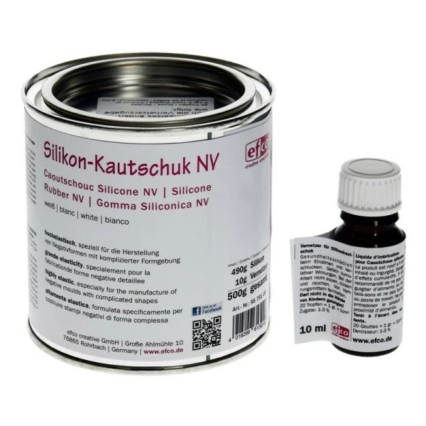 Efco Kit Moulage Caoutchouc De Silicone Universel NV, 500 Gr Et 10 Ml De Durcisseur 1 Efco Kit Moulage Caoutchouc De Silicone Universel NV, 500 Gr Et 10 Ml De Durcisseur