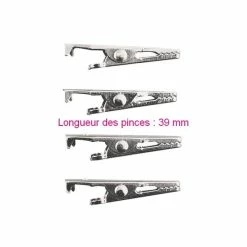 Artif Kit Moulage Lot De 4 Pinces Crocodiles En Métal Couleur Platine, Longueur 3,9 Cm