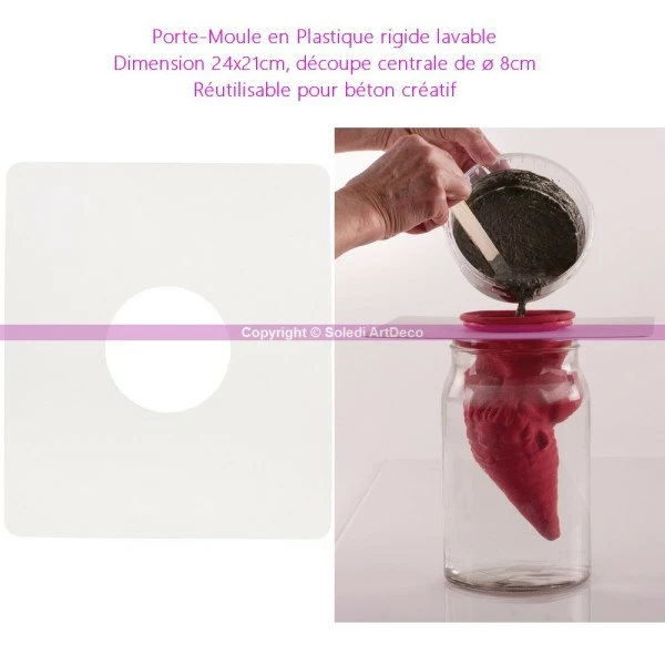 Rayher Kit Moulage Porte-Moule En Plastique Rigide Lavable, 24x21cm, Découpe ø 8cm, Réutilisable Pour Béton Créatif 2 Rayher Kit Moulage Porte-Moule En Plastique Rigide Lavable, 24x21cm, Découpe ø 8cm, Réutilisable Pour Béton Créatif – Image 2