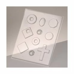 Efco Kit Moulage Moule à Couler Pour Résine, Cire, Savon Ou Pour Bijoux, Carré, Croix, Ovale, Cercles (10 Formes)