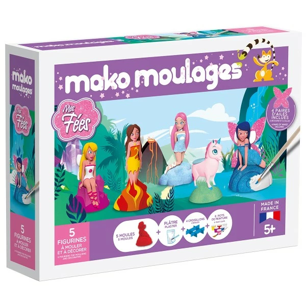 Mako Creations Moulage Enfant Coffret Moulages En Plâtre - Mes Fées - Mako Moulages - 5 Moules 1 Mako Creations Moulage Enfant Coffret Moulages En Plâtre - Mes Fées - Mako Moulages - 5 Moules