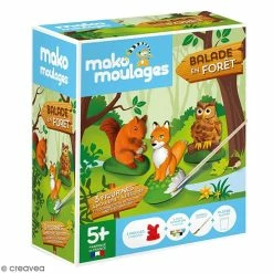 Mako Creations Moulage Enfant Coffret Moulages En Plâtre - Balade En Forêt - 3 Moules