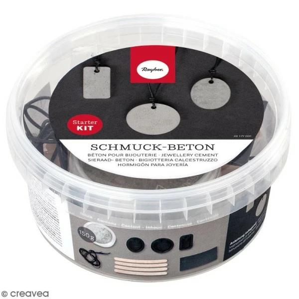 Rayher Kit Créatif Pour Béton Kit Bijoux En Béton Créatif - Pour 3 Colliers 1 Rayher Kit Créatif Pour Béton Kit Bijoux En Béton Créatif - Pour 3 Colliers