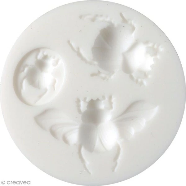 Graine Créative Moule Fimo Mini Moule En Silicone - Scarabées - 7 Cm De Diamètre - 3 Formes 1 Graine Créative Moule Fimo Mini Moule En Silicone - Scarabées - 7 Cm De Diamètre - 3 Formes
