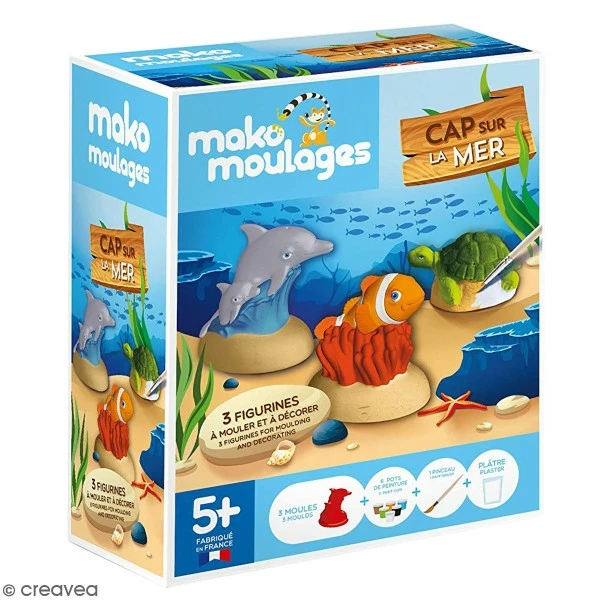 Mako Creations Moulage Enfant Coffret Moulages En Plâtre - Cap Sur La Mer - 3 Moules 1 Mako Creations Moulage Enfant Coffret Moulages En Plâtre - Cap Sur La Mer - 3 Moules