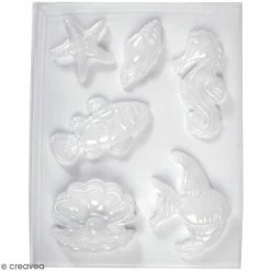 Graine Créative Moule Savon Moule Thermoformé Poissons Et Coquillages - 6 Pcs