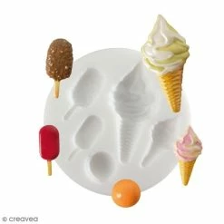 Moule Fimo Mini Moule Silicone Souple DTM - Glaces - 5 Formes