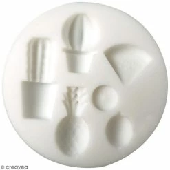 Graine Créative Moule Fimo Mini Moule En Silicone - Exotique - 7 Cm De Diamètre - 6 Formes