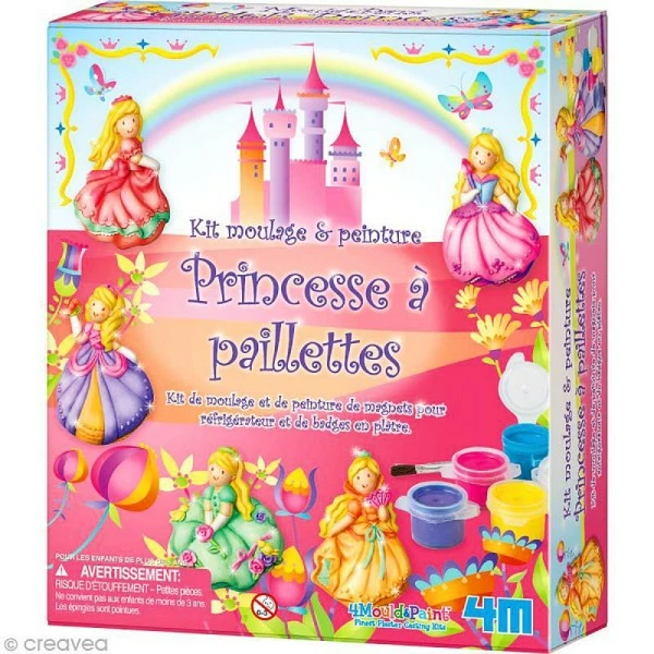 4M Moulage Enfant Kit Moulage Et Peinture - Princesse à Paillettes 1 4M Moulage Enfant Kit Moulage Et Peinture - Princesse à Paillettes