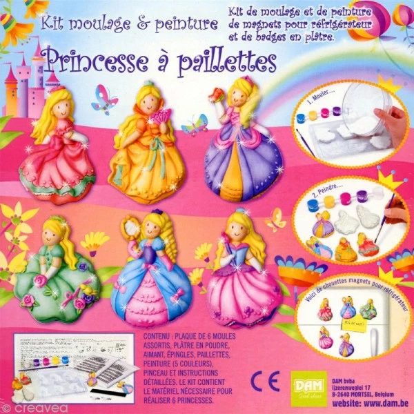 4M Moulage Enfant Kit Moulage Et Peinture - Princesse à Paillettes 3 4M Moulage Enfant Kit Moulage Et Peinture - Princesse à Paillettes – Image 3