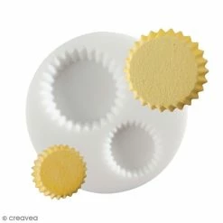 Moule Fimo Mini Moule Silicone Souple DTM - Fond De Tarte - 2 Formes