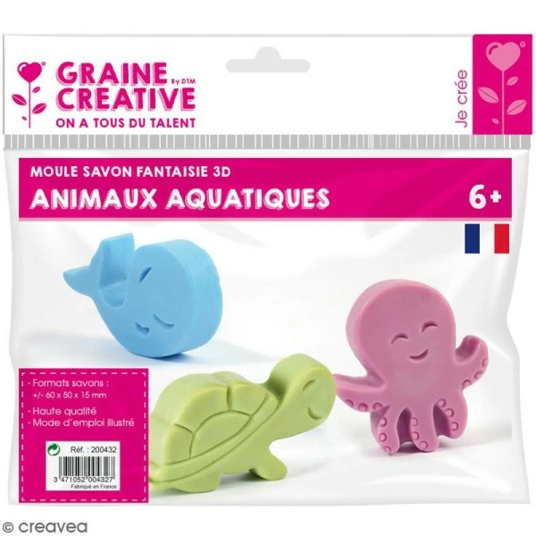 Graine Créative Moule Savon Moule à Savons Fantaisie - Animaux De La Mer - 3 Pcs 1 Graine Créative Moule Savon Moule à Savons Fantaisie - Animaux De La Mer - 3 Pcs