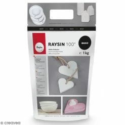 Rayher Préparation Pour Béton Créatif Poudre De Moulage Raysin 100 Basic - Blanc - 1 Kg