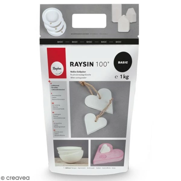 Rayher Préparation Pour Béton Créatif Poudre De Moulage Raysin 100 Basic - Blanc - 1 Kg 1 Rayher Préparation Pour Béton Créatif Poudre De Moulage Raysin 100 Basic - Blanc - 1 Kg