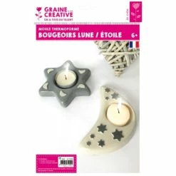 DTM Moule Thermoformé Photophore étoile Et Lune X 2