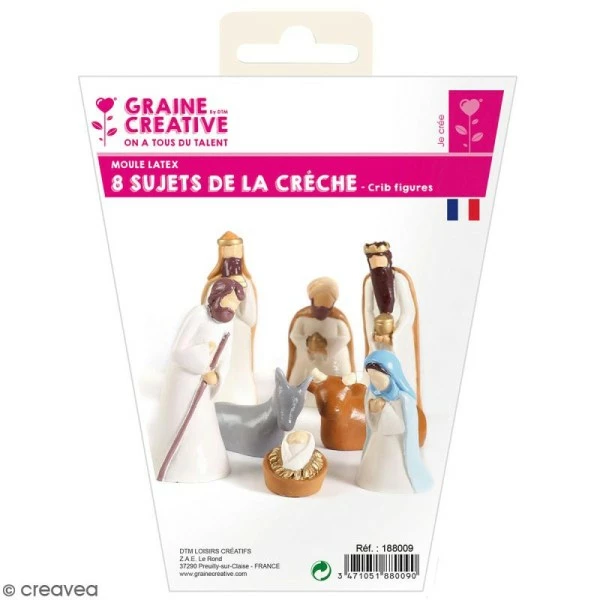 Graine Créative Moule Latex Pour Moulages - Sujets De Crèche - 2,5 à 6,5 Cm - 8 Pcs 1 Graine Créative Moule Latex Pour Moulages - Sujets De Crèche - 2,5 à 6,5 Cm - 8 Pcs