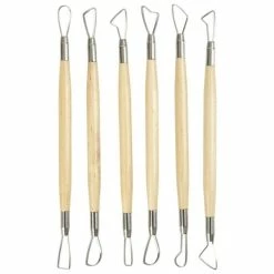 Artif Kit Moulage Lot De 6 Mirettes En Bois Et Acier, 20 Cm, Modelage, Argile