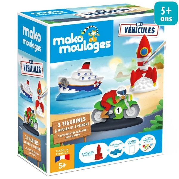 Mako Creations Moulage Enfant Coffret Moulage En Plâtre - Véhicules - 3 Pcs 1 Mako Creations Moulage Enfant Coffret Moulage En Plâtre - Véhicules - 3 Pcs